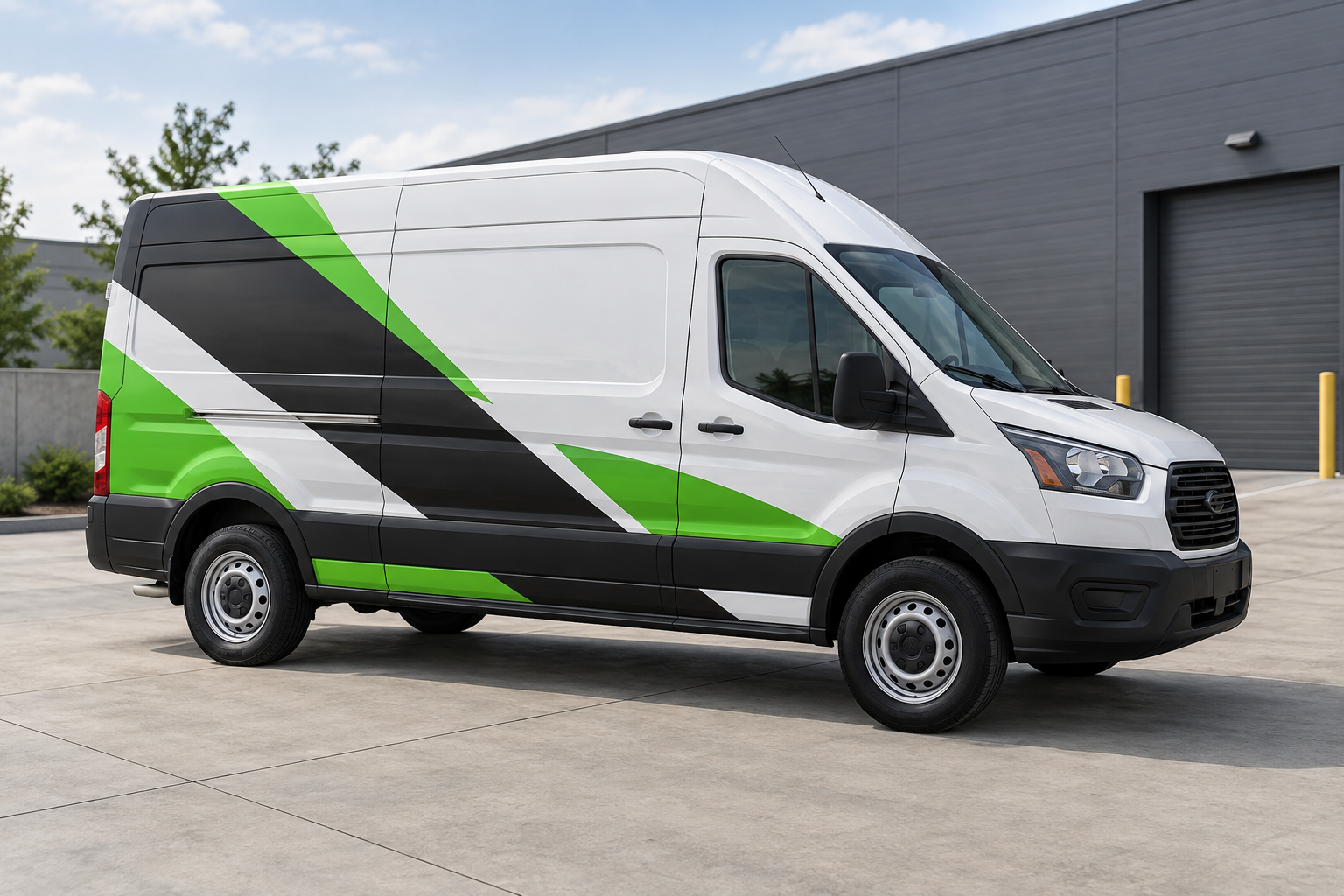 Concept image of a branded commercial cargo van